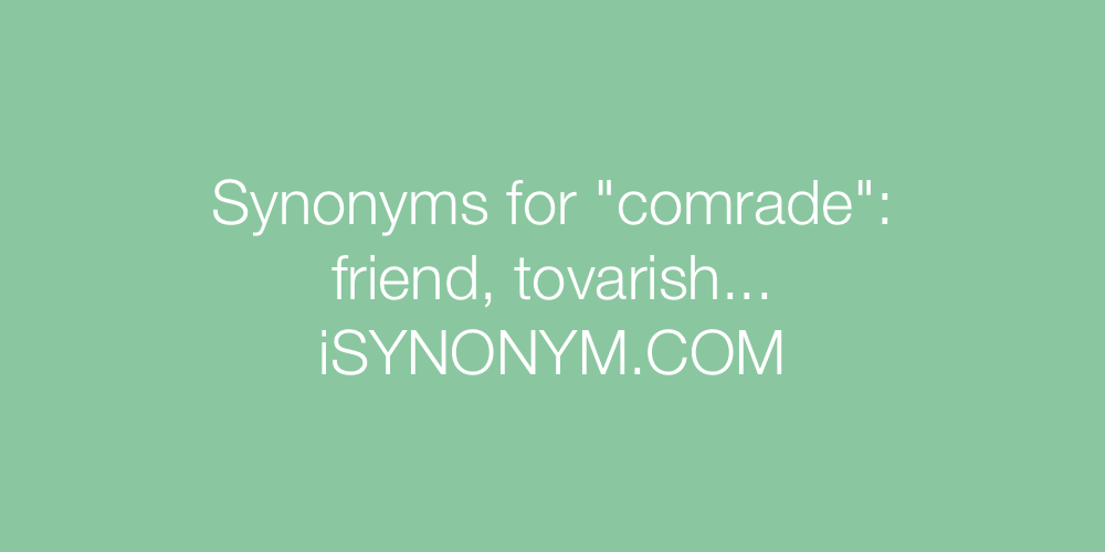 Synonyms comrade
