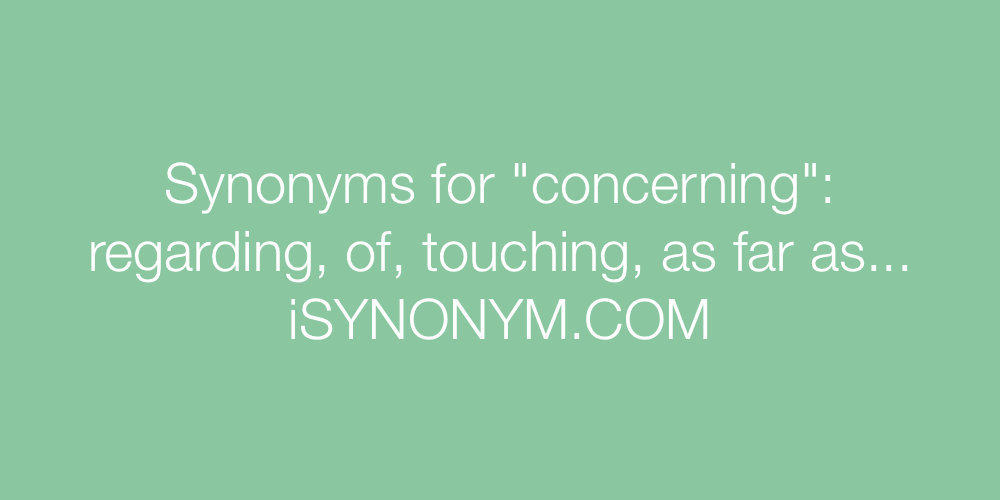 Synonyms concerning