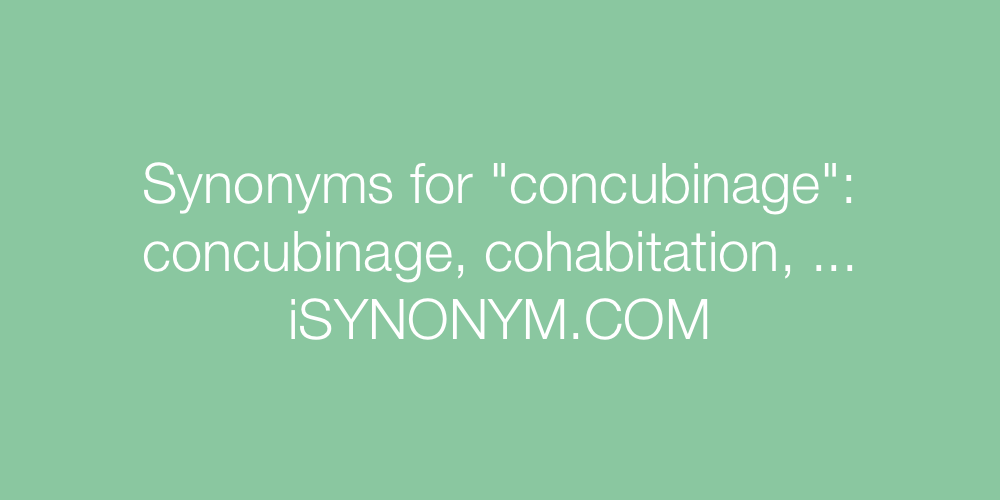 Synonyms concubinage