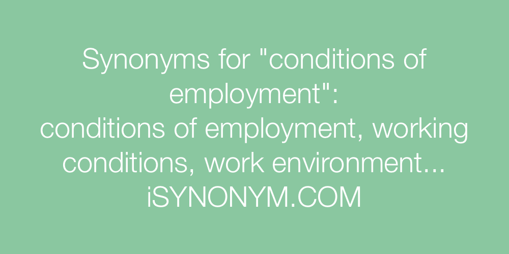 Synonyms conditions of employment