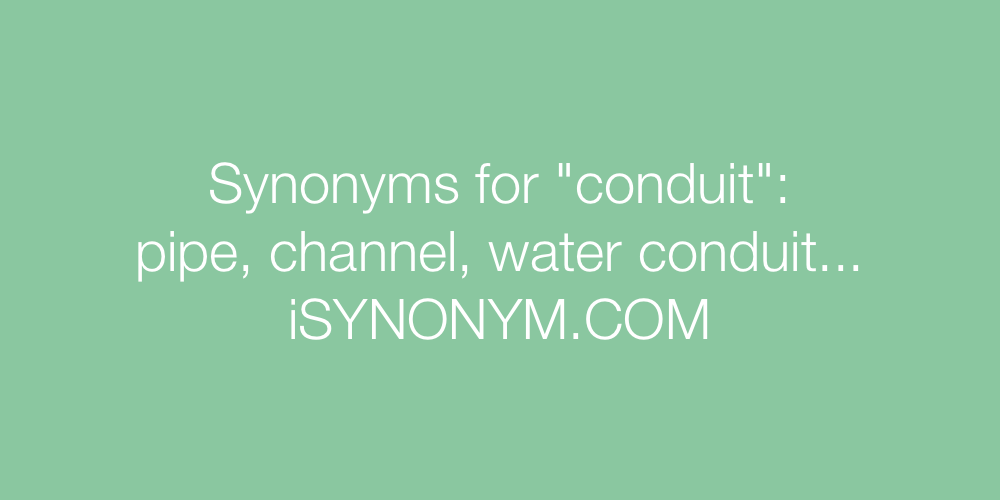 Synonyms conduit