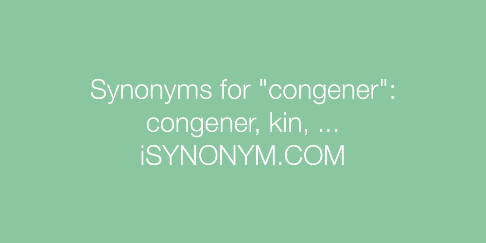 Synonyms congener