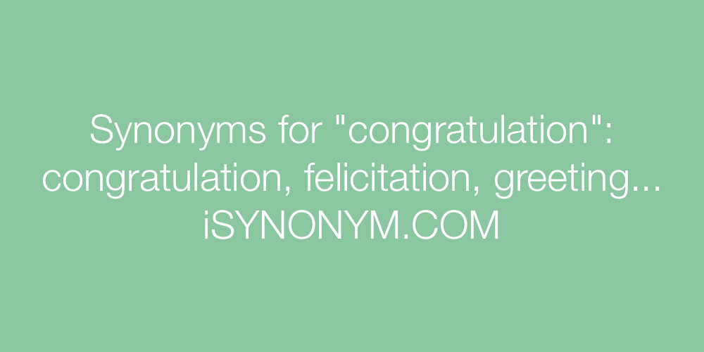 Synonyms congratulation