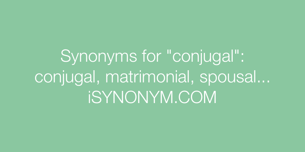 Synonyms conjugal
