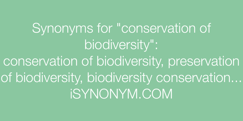 Synonyms conservation of biodiversity