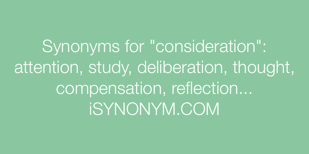 Synonyms consideration