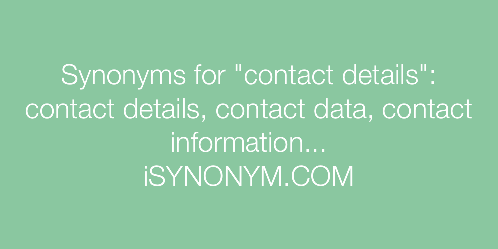 Synonyms contact details