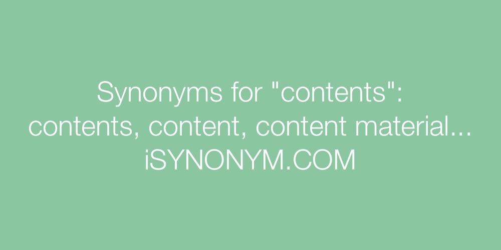 Synonyms contents