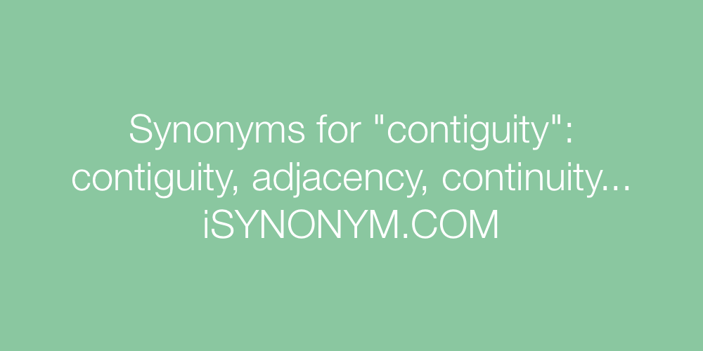 Synonyms contiguity