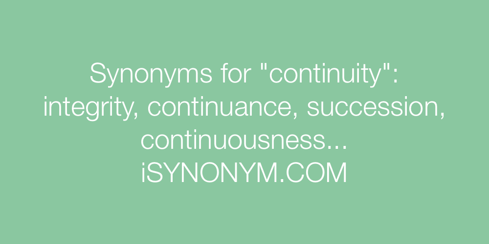 Synonyms continuity