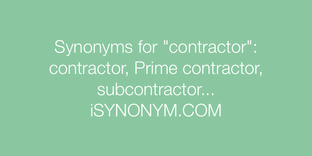 Synonyms contractor