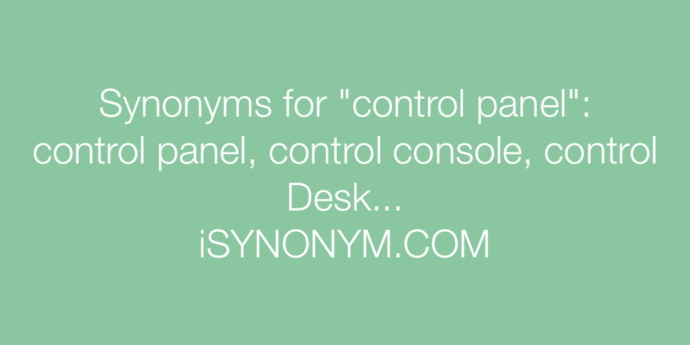 Synonyms control panel