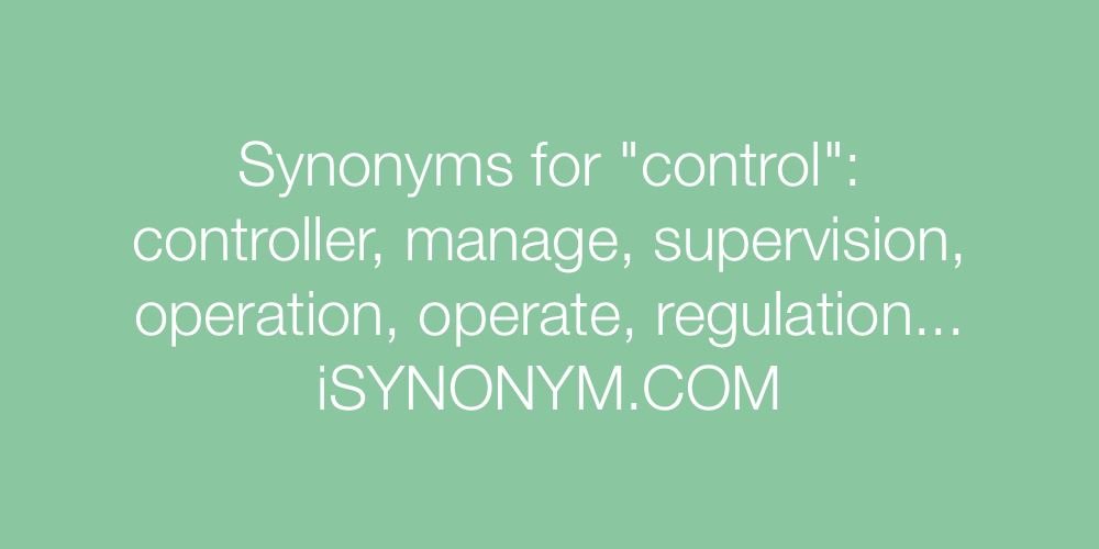 Synonyms control