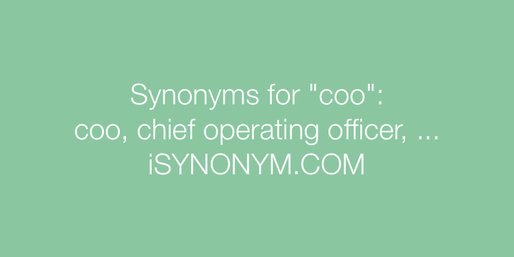 Synonyms coo