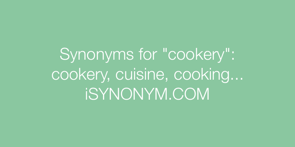 Synonyms cookery