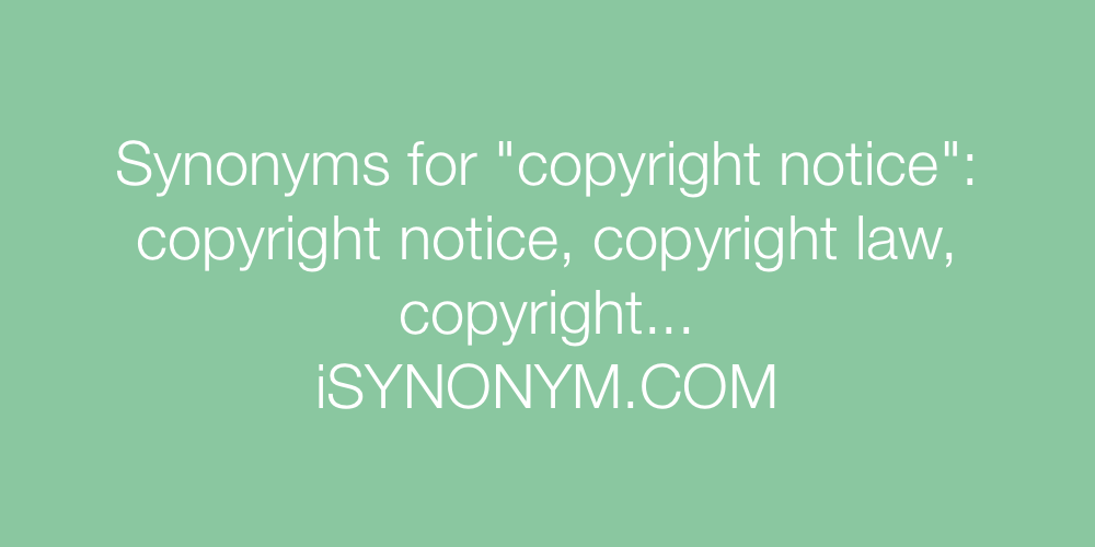 Synonyms copyright notice