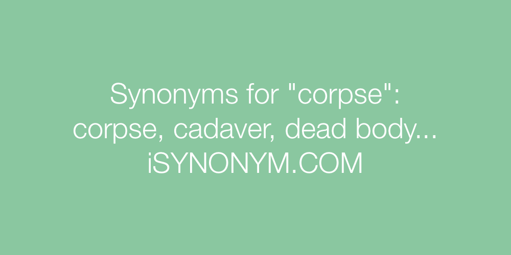Synonyms corpse