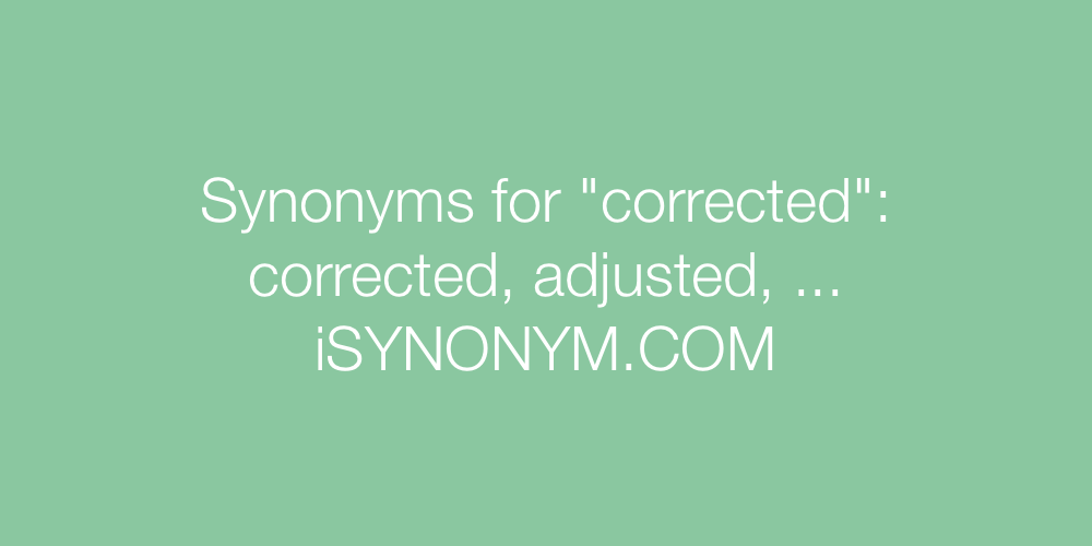 Synonyms corrected