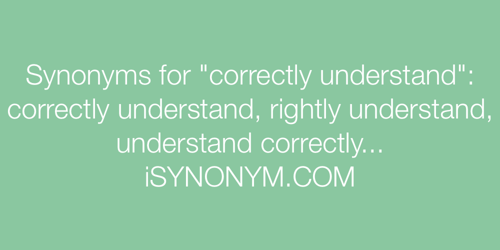 Synonyms correctly understand
