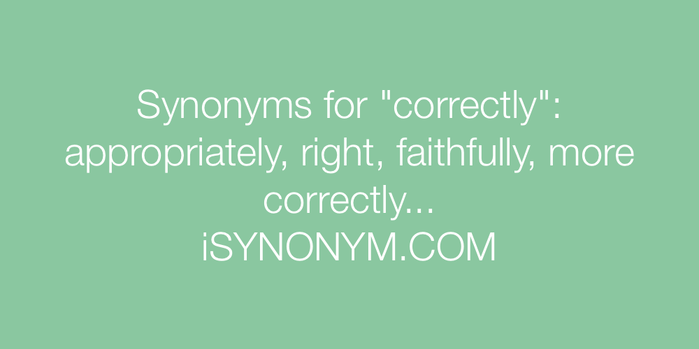 Synonyms correctly