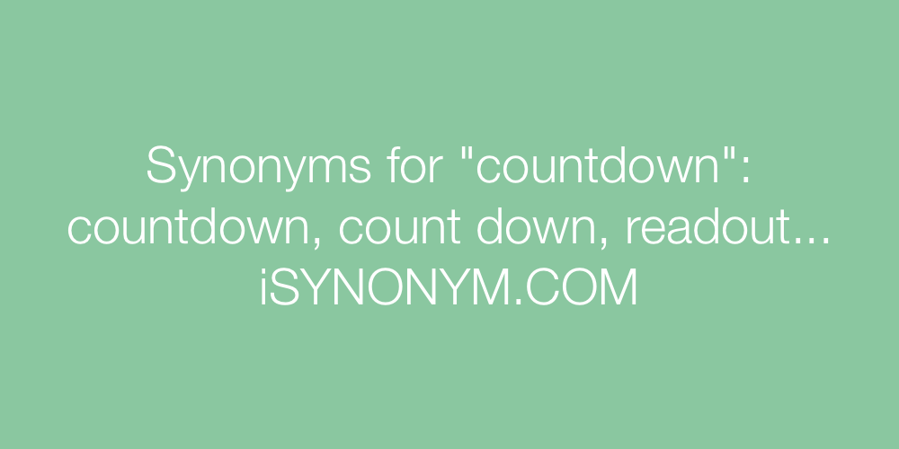 Synonyms countdown