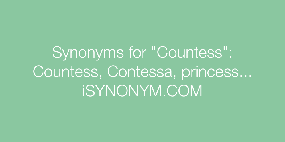 Synonyms Countess