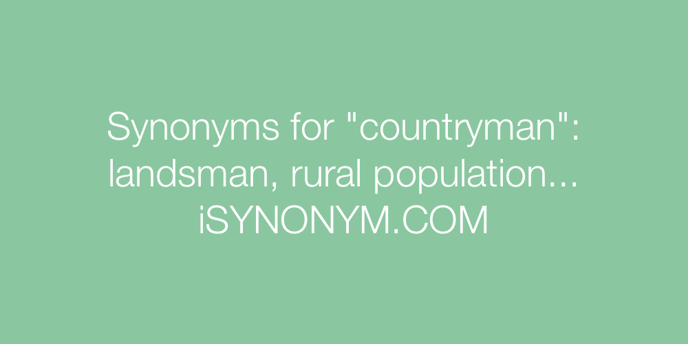 Synonyms countryman