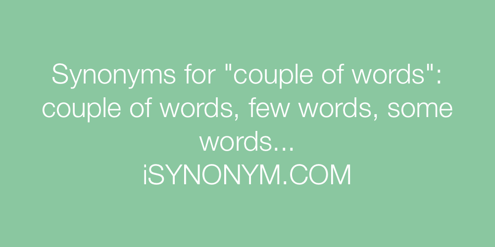 Synonyms couple of words