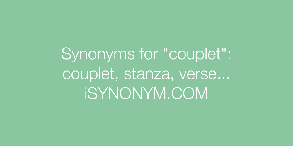 Synonyms couplet