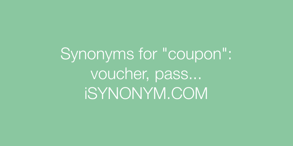 Synonyms coupon