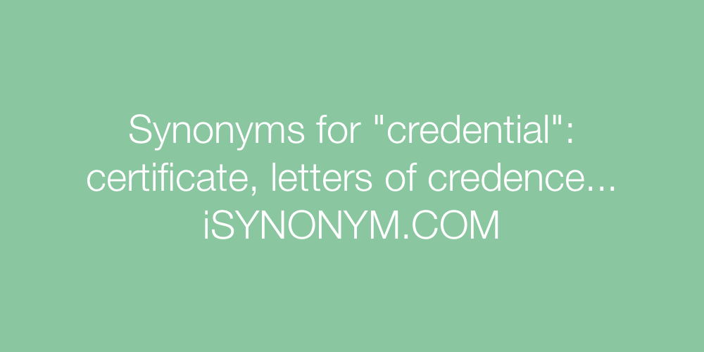 Synonyms credential