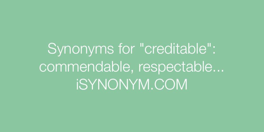 Synonyms creditable
