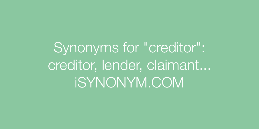 Synonyms creditor