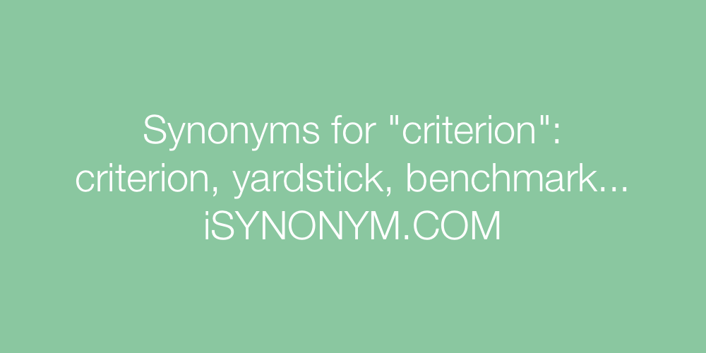 Synonyms criterion