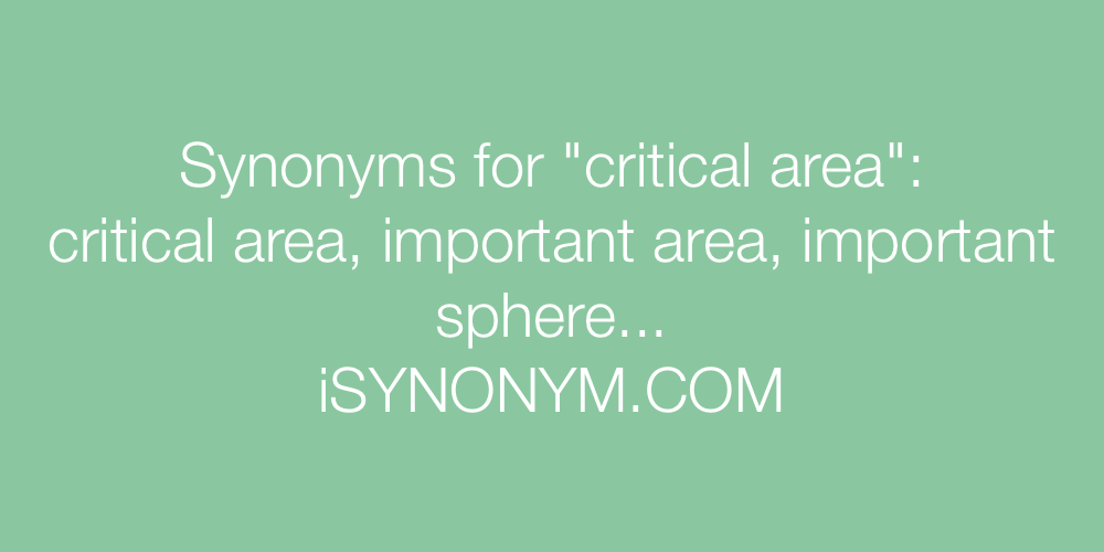 Synonyms critical area