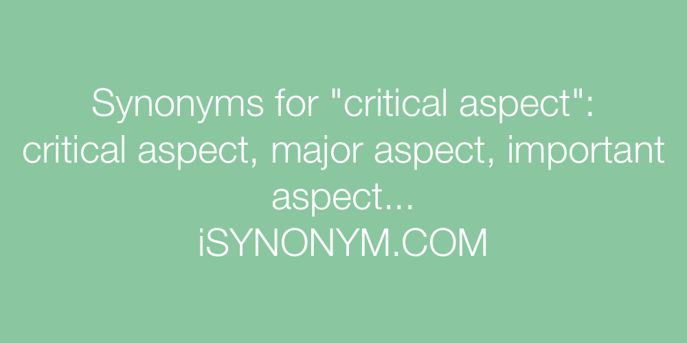 Synonyms critical aspect