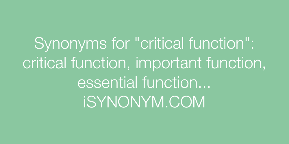 Synonyms critical function