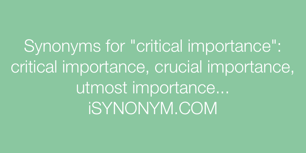 Synonyms critical importance