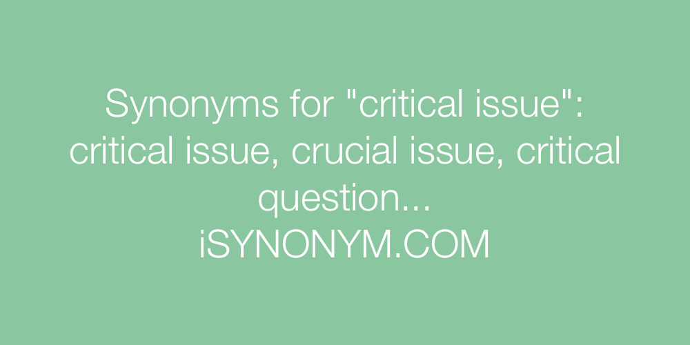 Synonyms critical issue