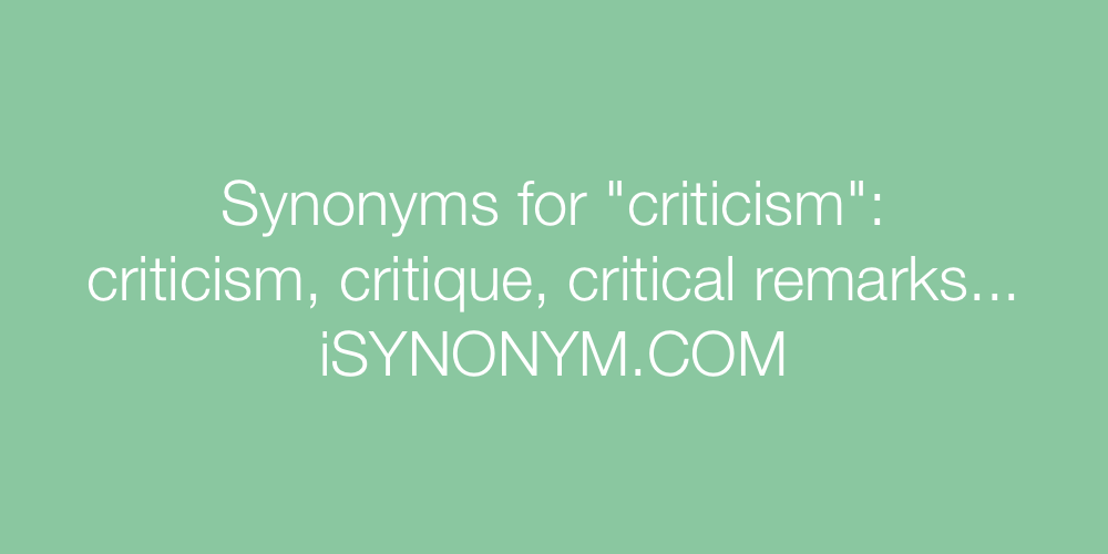 Synonyms criticism