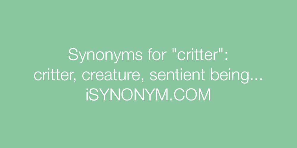 Synonyms critter