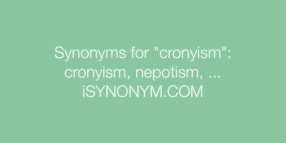 Synonyms cronyism