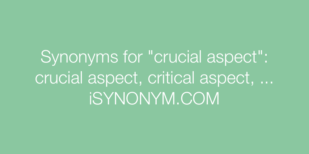Synonyms crucial aspect