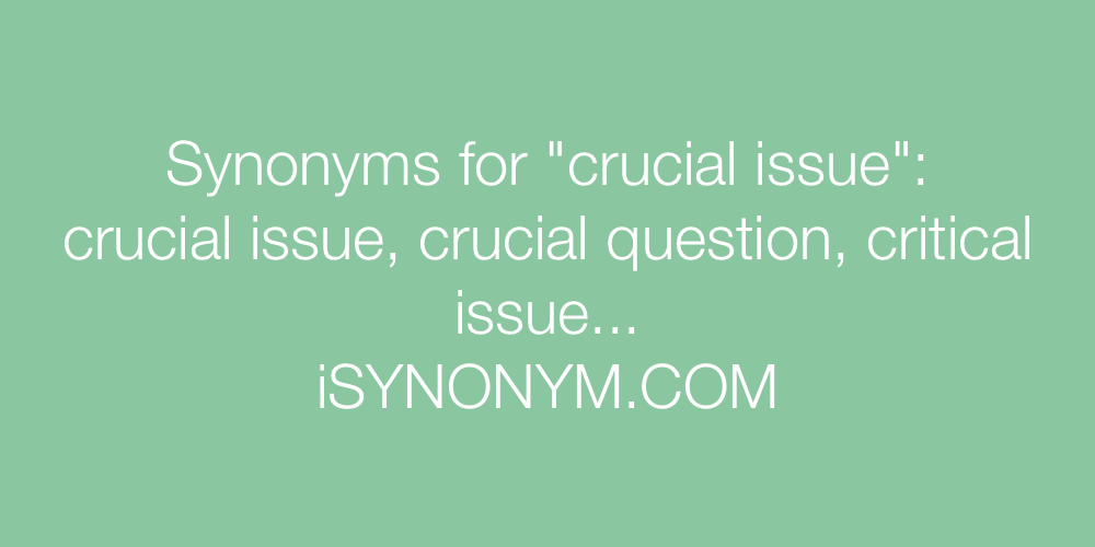 Synonyms crucial issue