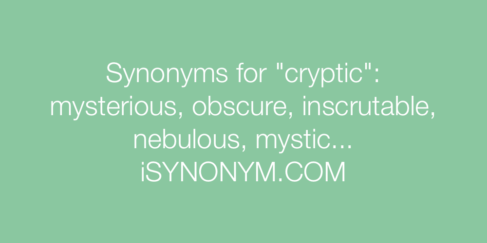 Synonyms cryptic