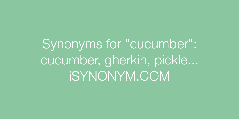 Synonyms cucumber
