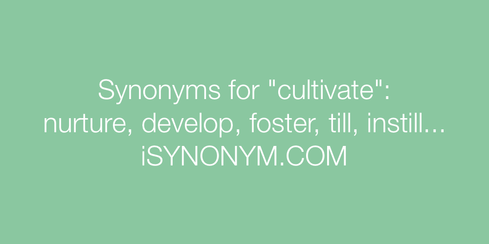 Synonyms cultivate