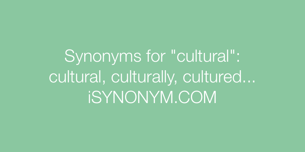 Synonyms cultural