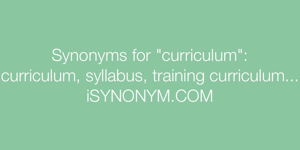 Synonyms curriculum