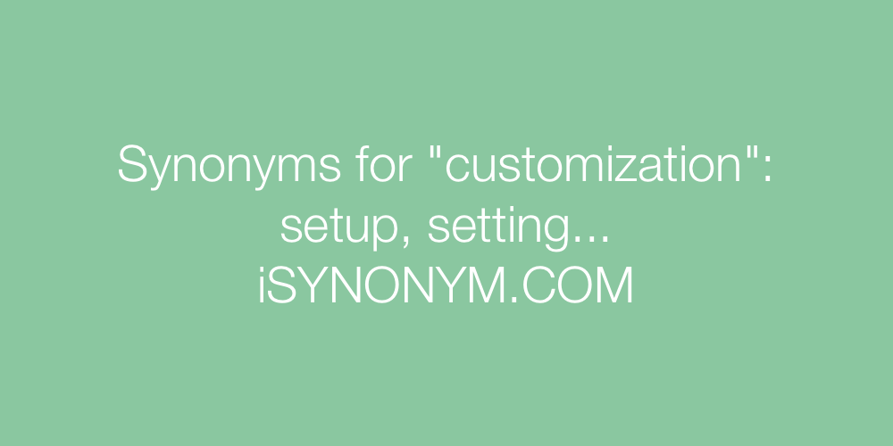 Synonyms customization